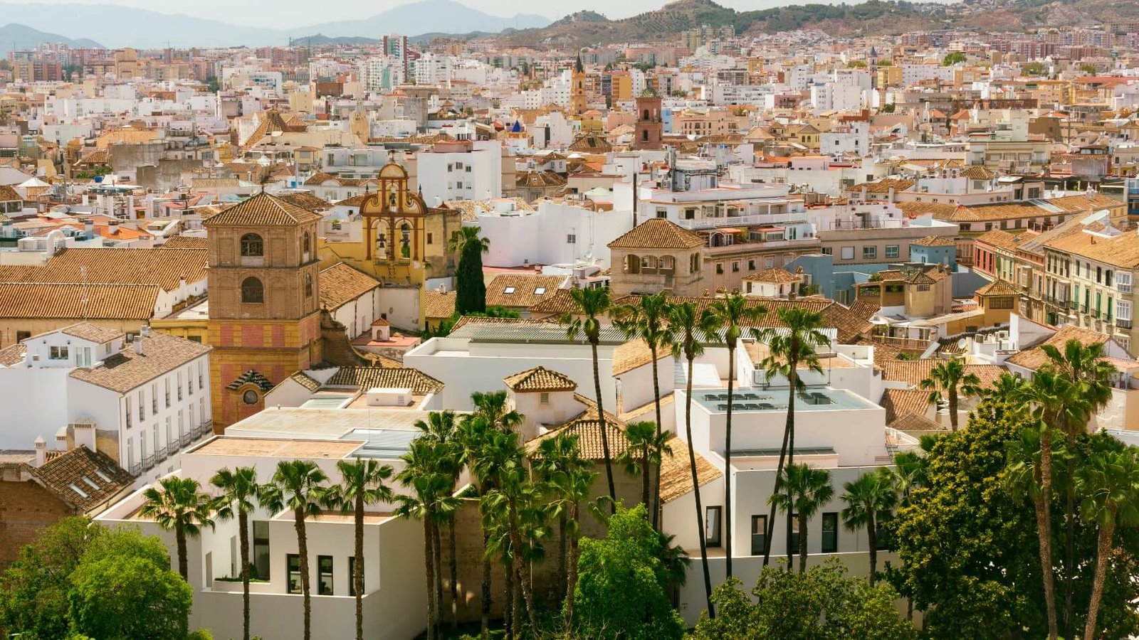 Kig ud over Malaga by, Spanien
